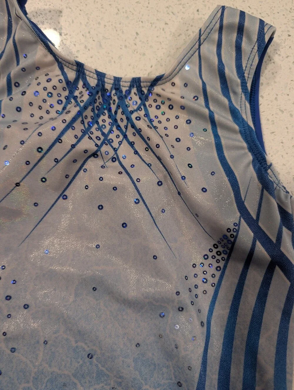 NASTIA LIUKIN Olympic GK Elite Gymnastics Dance Leotard CM Medium mystique Blue